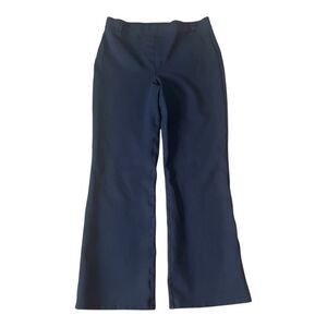 Quince Womens Navy Ultra Stretch Ponte Bootcut Pull On Pants Size Large Petite